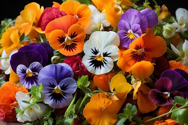 Foto bouquet con fiori in tonalità di rosso e oro