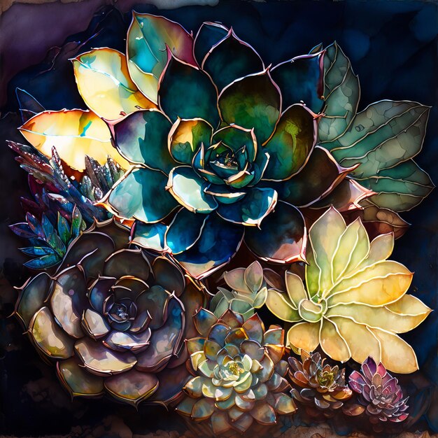 A bouquet of flowers on a background with different flowers Generative AI