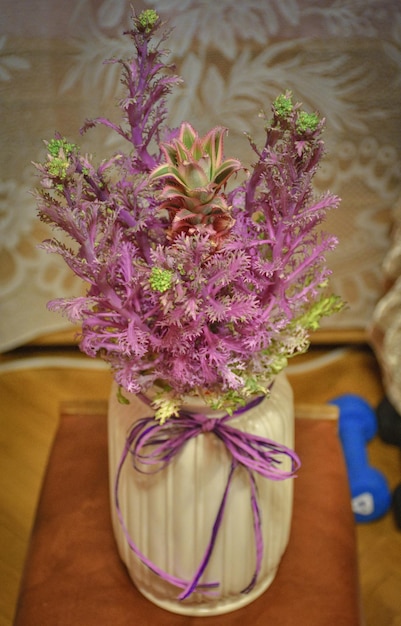 Bouquet of flowers from cabbage and pineapple