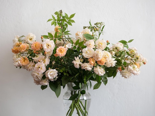 Bouquet of flowers in a glass vase