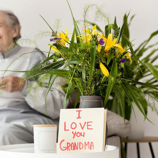 Photo bouquet of flowers for grandmothers anniversary