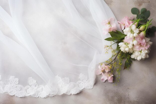 a bouquet of flowers on a gray background