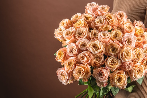 A bouquet of flowers for the holiday romantic gift to the girl.