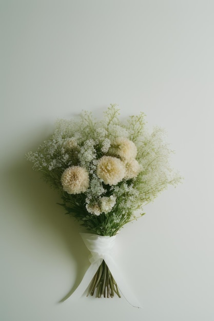 Photo a bouquet of flowers is displayed on a white background.