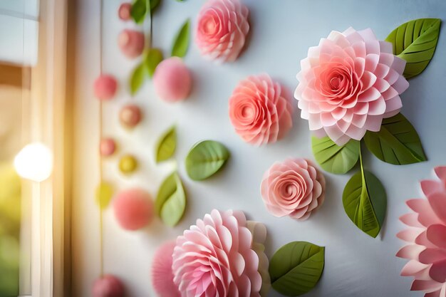 A bouquet of flowers on a table with the sun shining through the window.