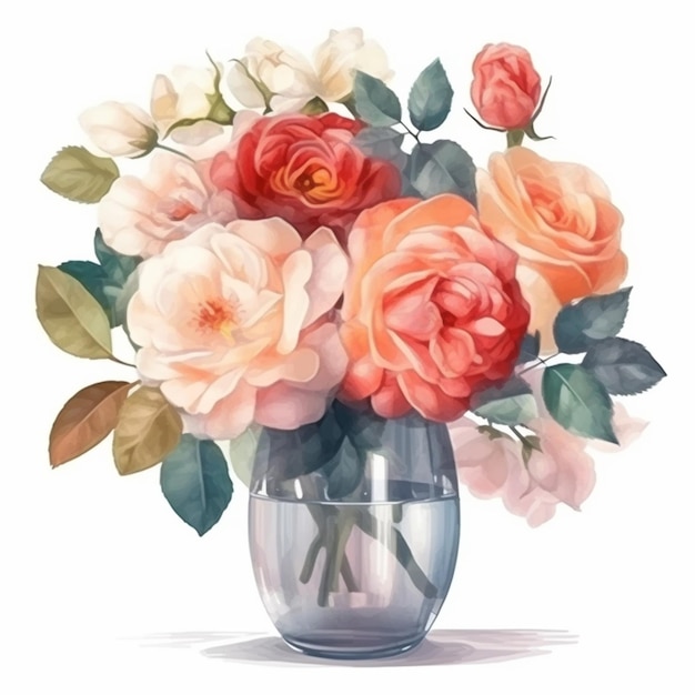 A bouquet of flowers in a vase