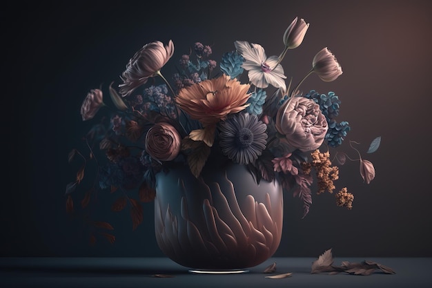 Bouquet of flowers in a vase