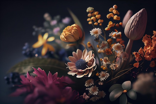 Bouquet of flowers in vasegenerative ai