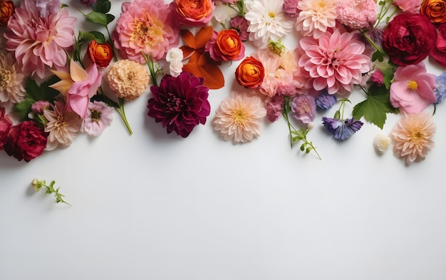 A bouquet of flowers on a white background