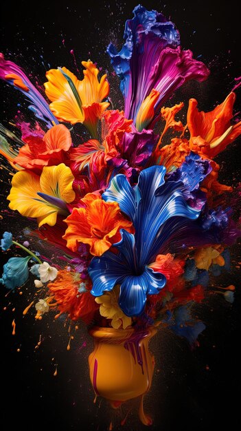 Foto un bouquet di fiori con colori di colori