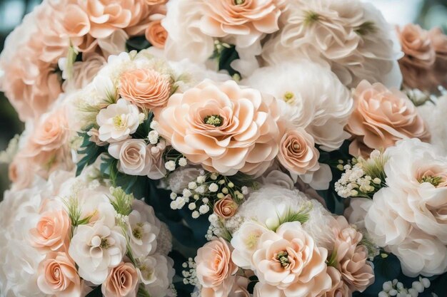 Photo a bouquet of flowers with the name  peonies  on the top