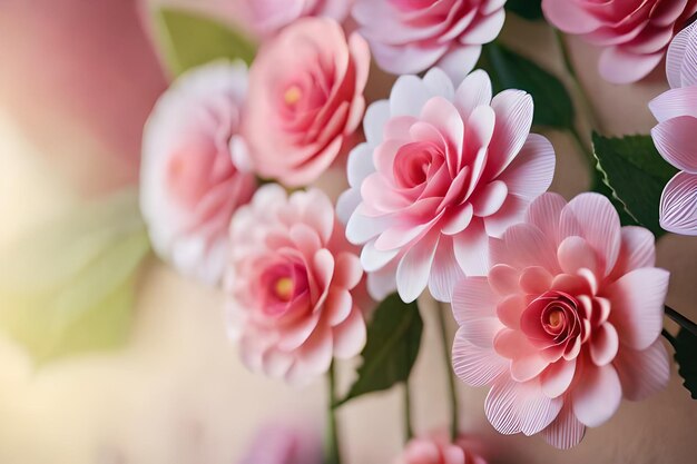 ピンクと白の花の花束。