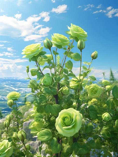 Photo a bouquet of flowers with the sky in the background