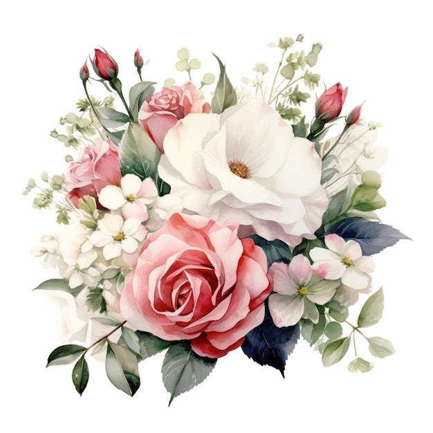 A bouquet of flowers with a white background