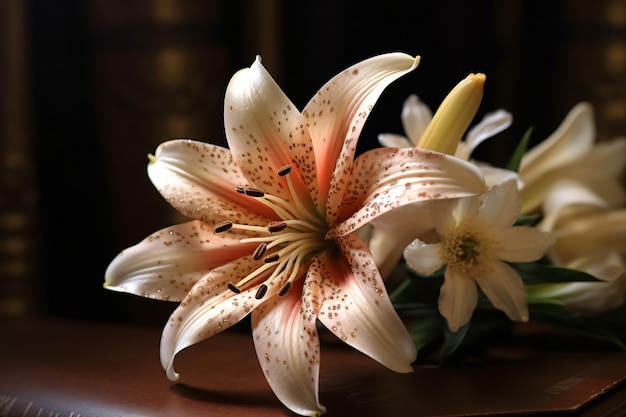 Букет цветов со словом лилия на нем