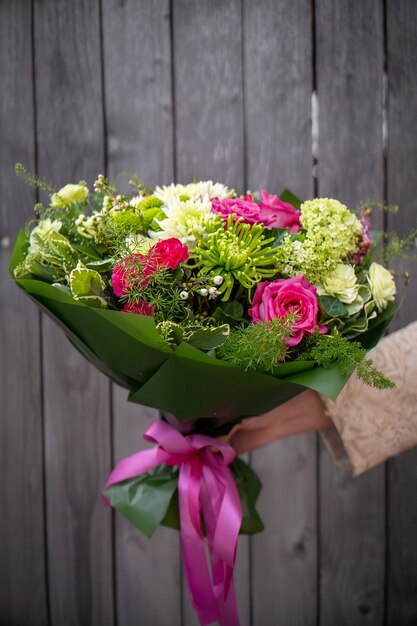 Bouquet of fresh delicate flowers on white background gift celebration valentine wedding