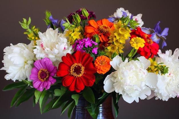 A bouquet of garden flowers Floral backdrop