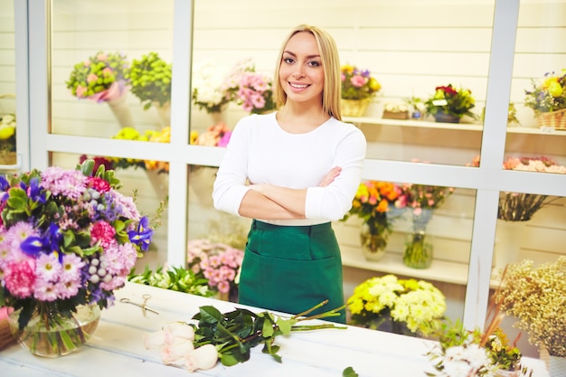 bouquet happy occupation working portrait