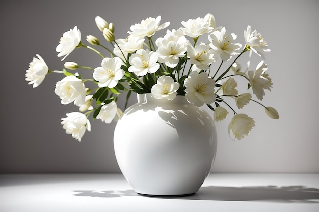 Bouquet of jasmine flowers in traditional vase