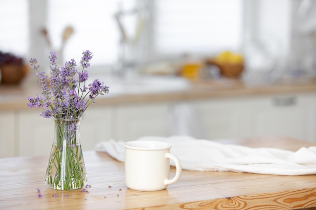 Bouquet of lavender in the kitchen