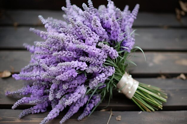 A bouquet of lavender for a wedding