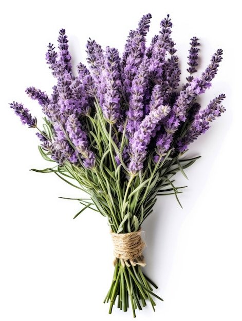 Bouquet of lavender on a white background