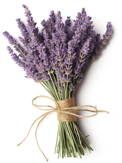 Bouquet of lavender on a white background