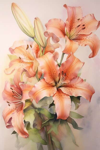 a bouquet of lilies by person