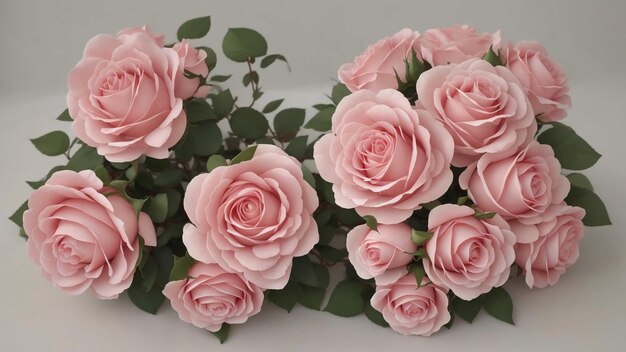 Bouquet of lovely pink roses arranged beautifully together