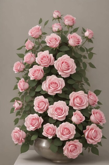 Bouquet of lovely pink roses arranged beautifully together