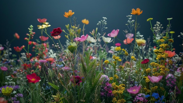 混合 野 の 花 の 束 色々 な 花 の 畑