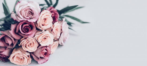 Bouquet of multicolored roses 