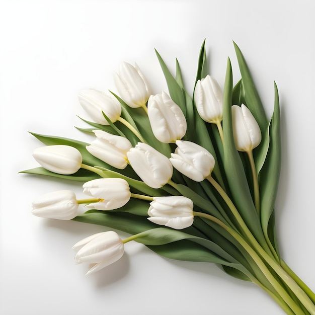 Фото Букет белых тюльпанов