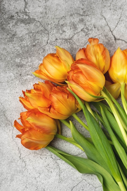 Bouquet of orange tulips