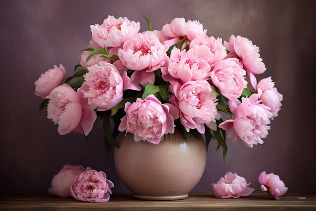 Bouquet of pink peonies