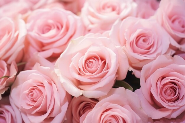 a bouquet of pink roses with a small hole in the middle.