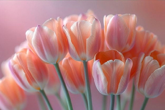 Bouquet of pink tulips