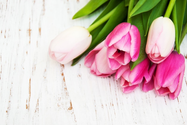 Bouquet of pink tulips