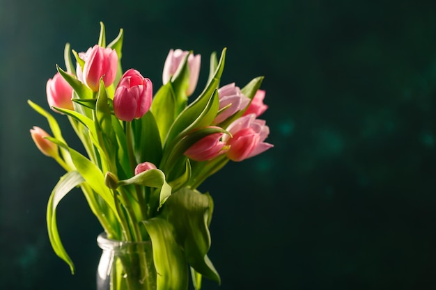 Bouquet of pink tulips