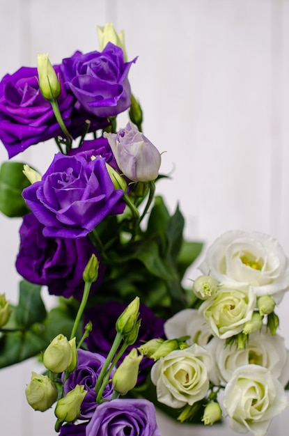 Bouquet of purple eustoma flower