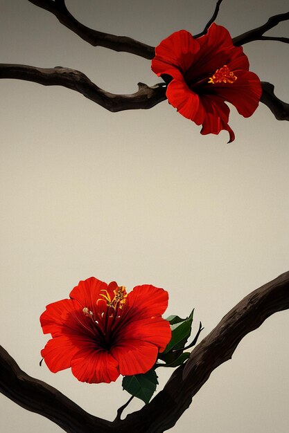 Foto un mazzo di fiori rossi con sfondo di carta da parati materiale dal design creativo di bella forma