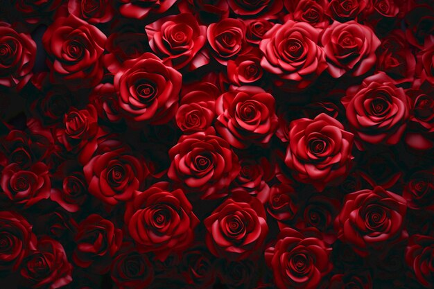 Photo bouquet red roses on black background high quality photo