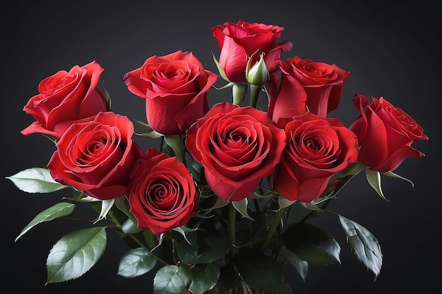 Bouquet of red roses isolated