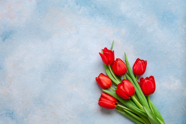 Bouquet of red tulips