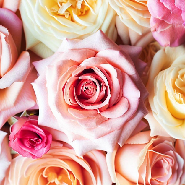 A bouquet of roses is shown with the word roses on it.