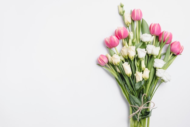 Bouquet of roses and tulips