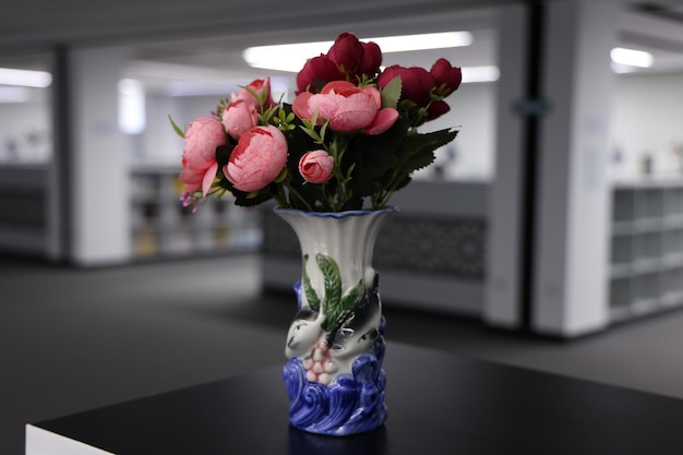 bouquet of roses in vase