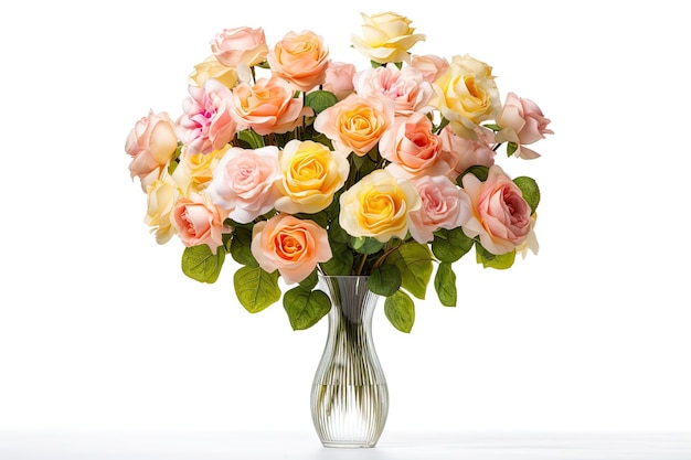 A bouquet of roses in a vase