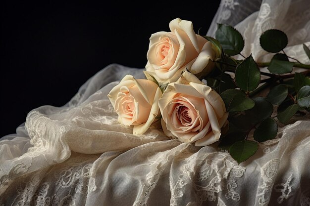 Foto bouquet di rose con cornici fotografiche in ottone antico