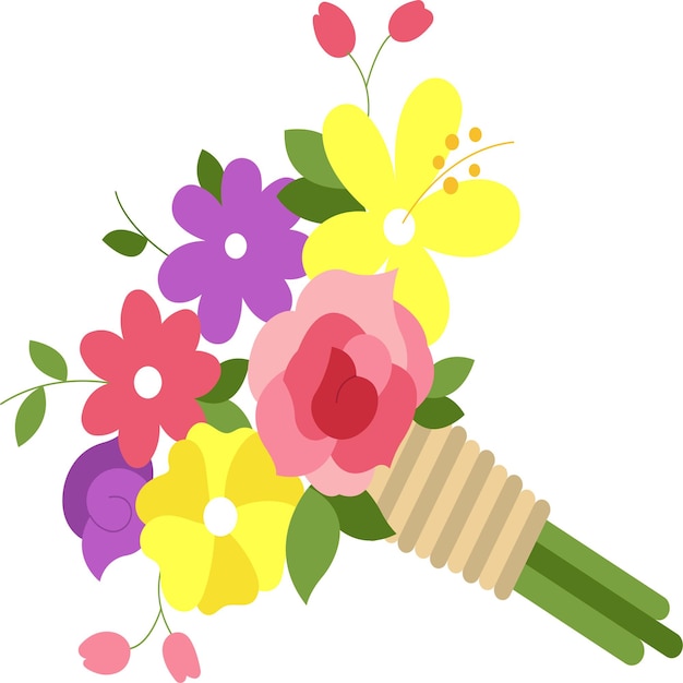 Bouquet of spring flowers cartoon icon